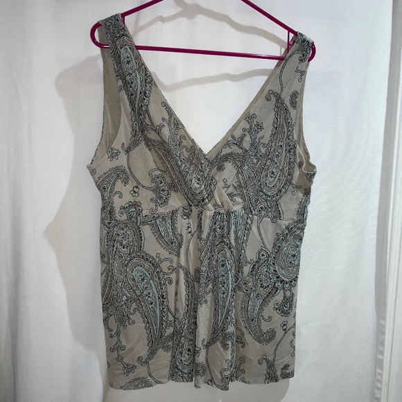 Michael Kors double V Paisley top Sz XL sleeveless lined msr - Picture 1 of 6